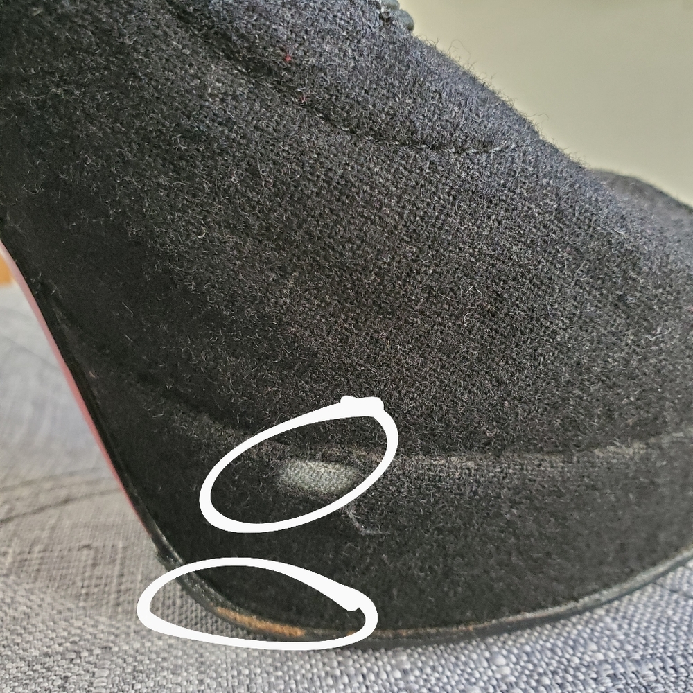 CHRISTIAN LOUBOUTIN | Loubout 150 Black Peep Toe Military Heeled Booties (9 US) - Picture 10 of 14